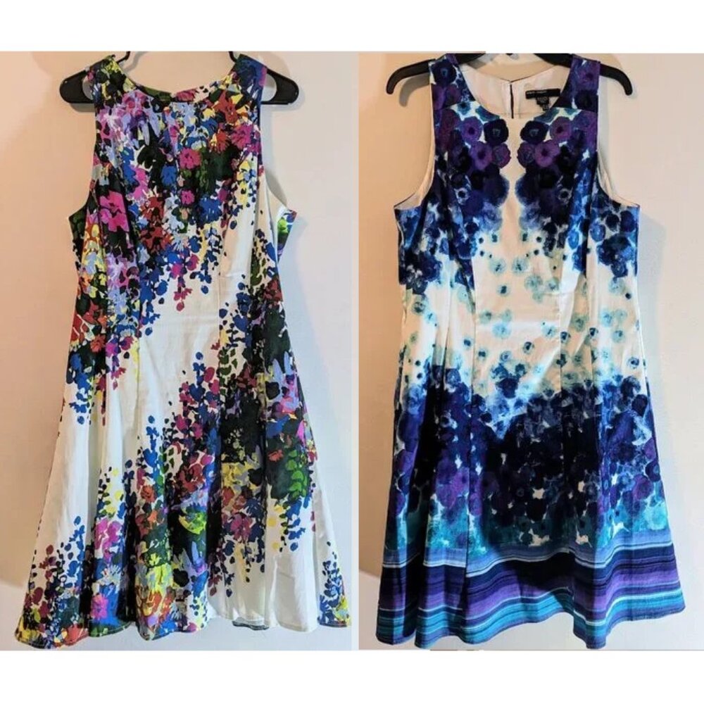 Maggy London | Bundle of 2 Floral Fit & Flare Sleeveless Midi Summer Dresses